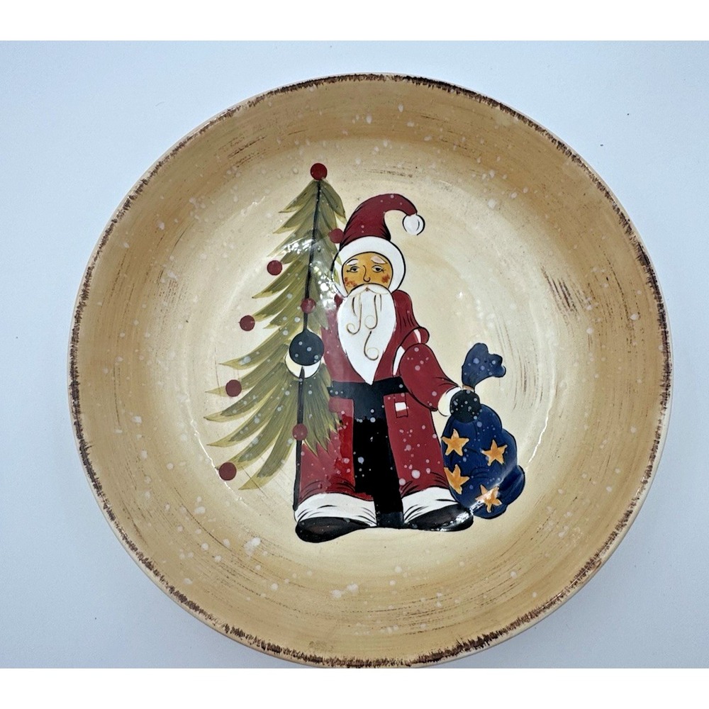 Dario Farrucci Winter Wonderland Santa 14" Large Christmas Serving Bowl